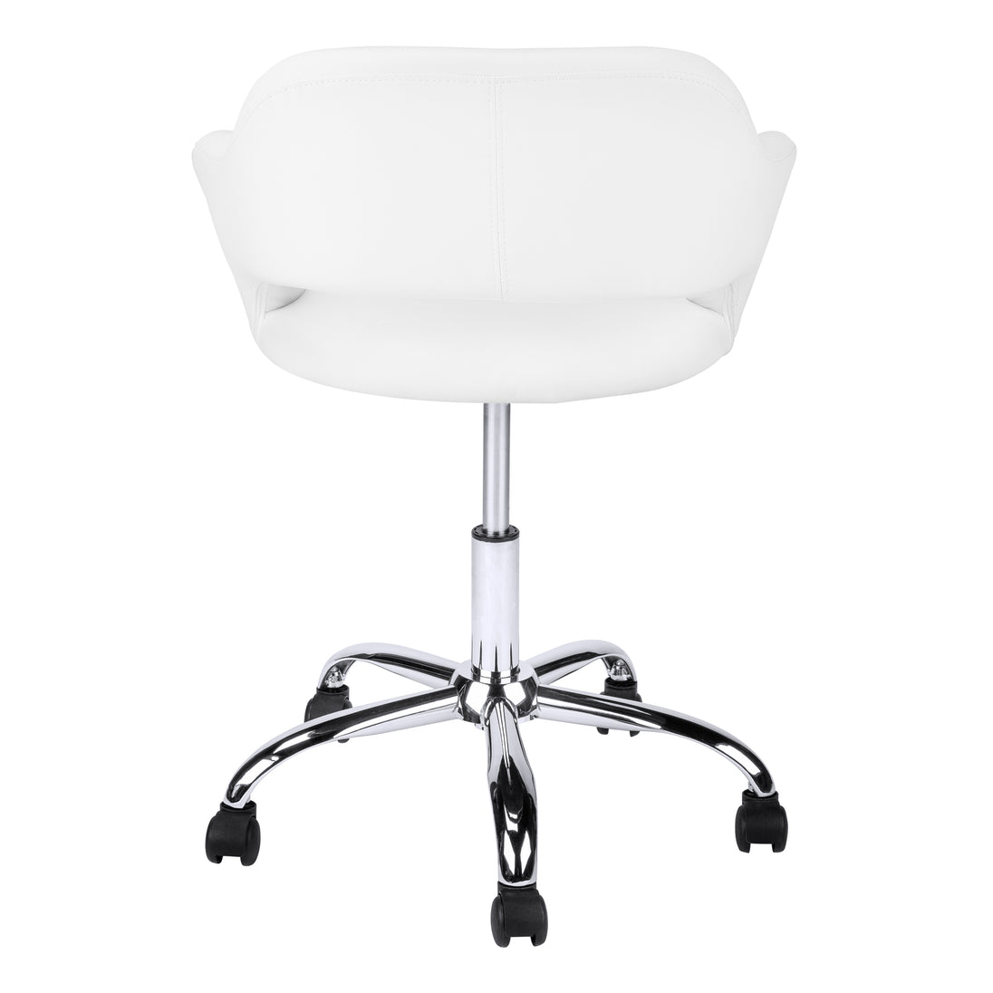 I 7299 Office Chair - White / Chrome Metal Hydraulic Lift Base - Furniture Depot