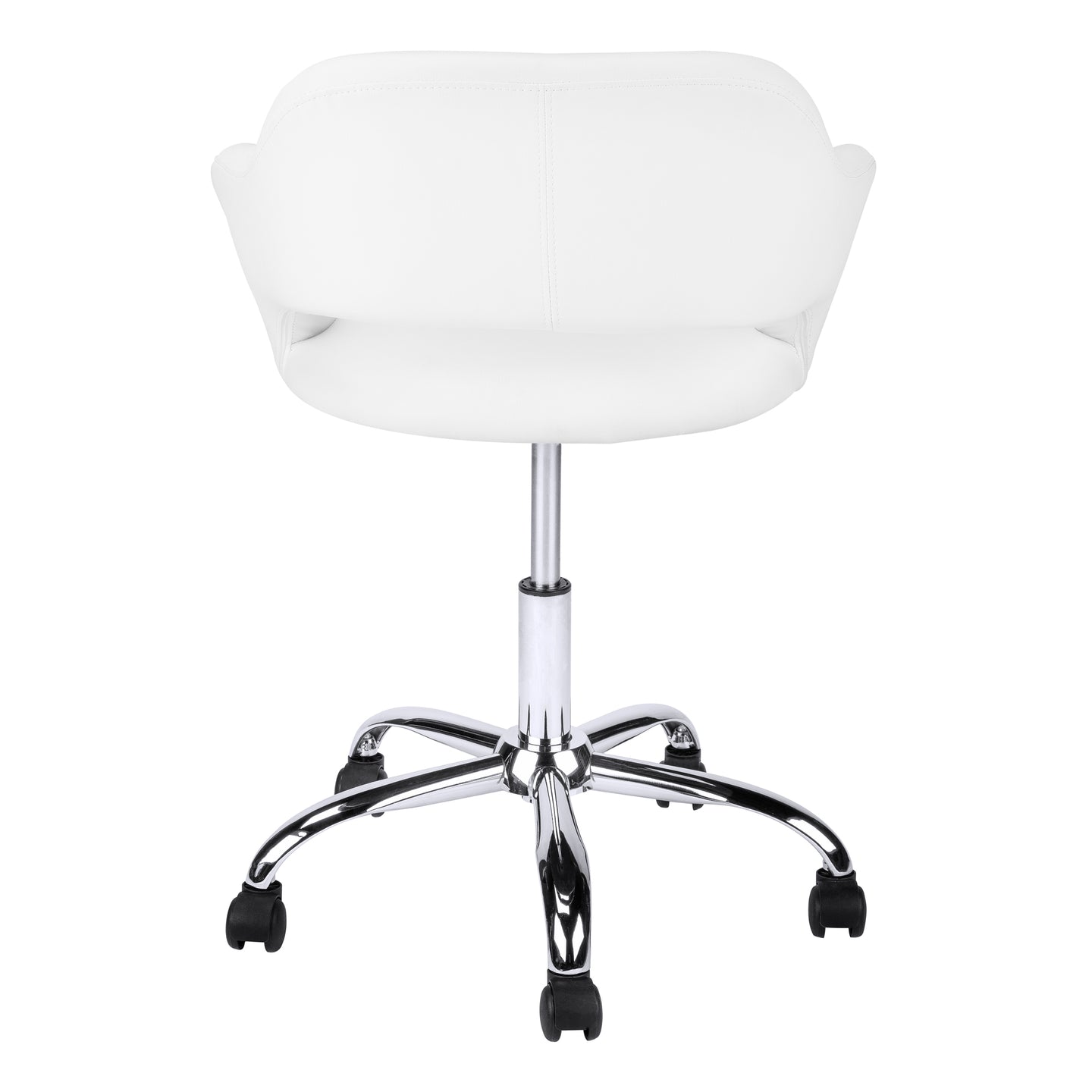 I 7299 Office Chair - White / Chrome Metal Hydraulic Lift Base - Furniture Depot