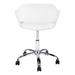 I 7299 Office Chair - White / Chrome Metal Hydraulic Lift Base - Furniture Depot