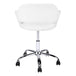 I 7299 Office Chair - White / Chrome Metal Hydraulic Lift Base - Furniture Depot