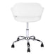 I 7299 Office Chair - White / Chrome Metal Hydraulic Lift Base - Furniture Depot