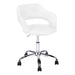 I 7299 Office Chair - White / Chrome Metal Hydraulic Lift Base - Furniture Depot