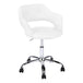 I 7299 Office Chair - White / Chrome Metal Hydraulic Lift Base - Furniture Depot
