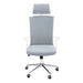 I 7301 Office Chair - White / Grey Fabric / High Back Executive - Furniture Depot (7881132310776)