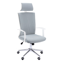 Load image into Gallery viewer, I 7301 Office Chair - White / Grey Fabric / High Back Executive - Furniture Depot (7881132310776)