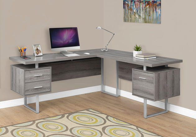 I 7304 Computer Desk - 70"L / Dark Taupe Left Or Right Facing - Furniture Depot