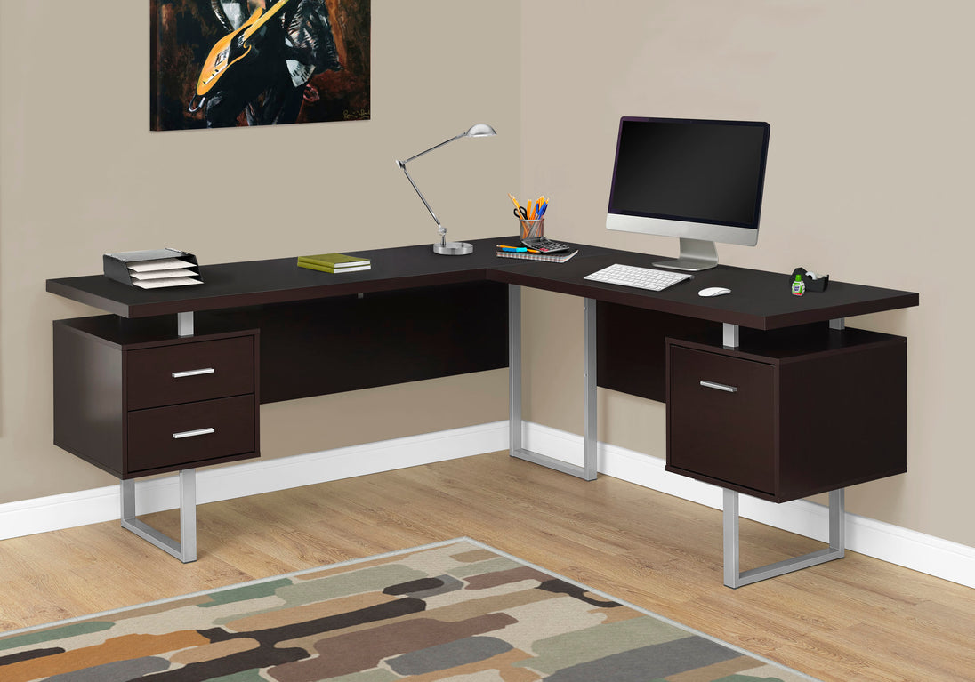 I 7305 Computer Desk - 70"L / Espresso Left Or Right Facing - Furniture Depot (7881132409080)