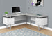 I 7307 Computer Desk - 70"L White / Cement-Look Left/Right Face - Furniture Depot