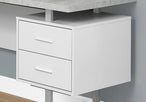 I 7307 Computer Desk - 70"L White / Cement-Look Left/Right Face - Furniture Depot