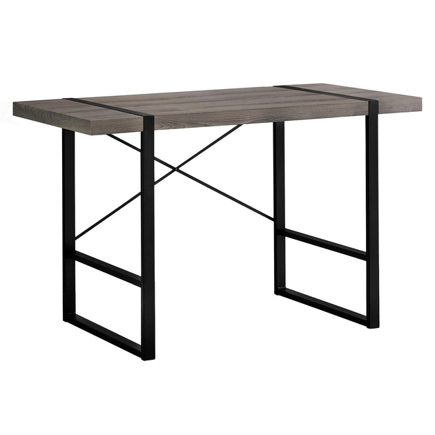 I 7310 Computer Desk - 48"L / Dark Taupe / Black Metal - Furniture Depot (7881132507384)