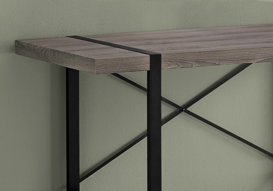I 7310 Computer Desk - 48"L / Dark Taupe / Black Metal - Furniture Depot (7881132507384)