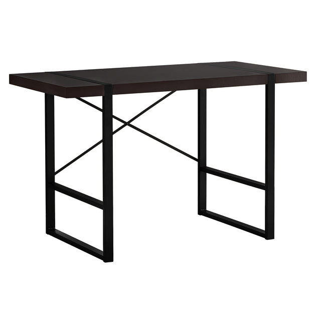 I 7311 Computer Desk - 48"L / Espresso / Black Metal - Furniture Depot