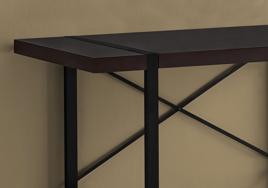 I 7311 Computer Desk - 48"L / Espresso / Black Metal - Furniture Depot