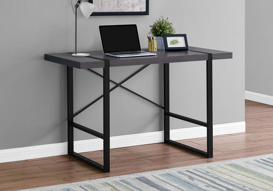 I 7312 Computer Desk - 48"L / Grey / Black Metal - Furniture Depot (7881132572920)