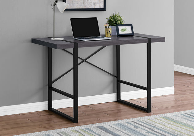 I 7312 Computer Desk - 48"L / Grey / Black Metal - Furniture Depot (7881132572920)