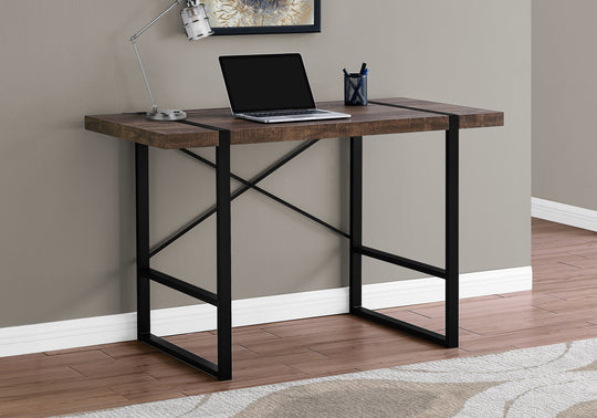 I 7314 Computer Desk - 48"L / Brown Reclaimed Wood / Black Metal - Furniture Depot (7881132638456)