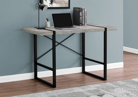 I 7316 Computer Desk - 48"L / Grey Reclaimed Wood / Black Metal - Furniture Depot (7881132703992)