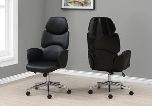 I 7321 Office Chair - Black Leather-Look / High Back Executive - Furniture Depot