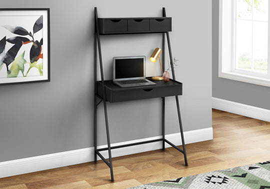 I 7330 Computer Desk - 32"L / Black / Black Metal - Furniture Depot