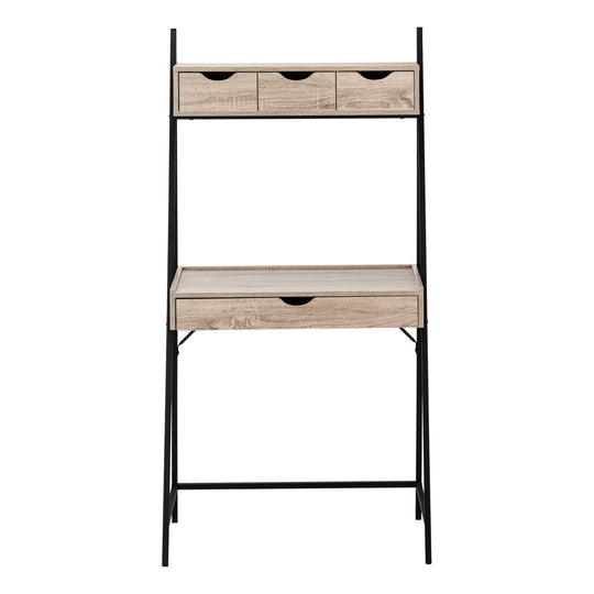 I 7332 Computer Desk - 32"L / Dark Taupe / Black Metal - Furniture Depot (7881133457656)