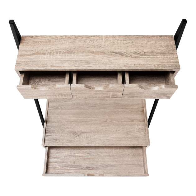 I 7332 Computer Desk - 32"L / Dark Taupe / Black Metal - Furniture Depot (7881133457656)