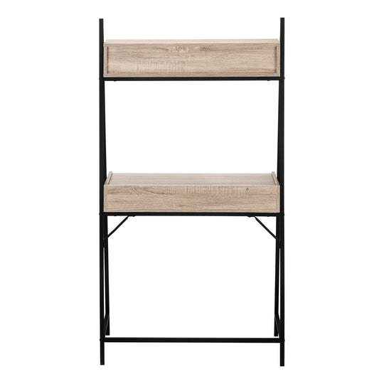 I 7332 Computer Desk - 32"L / Dark Taupe / Black Metal - Furniture Depot (7881133457656)