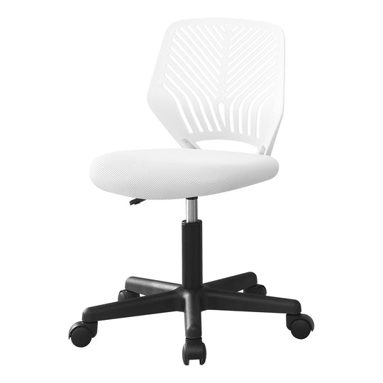 I 7338 Office Chair - White Juvenile / Black Base On Castors - Furniture Depot