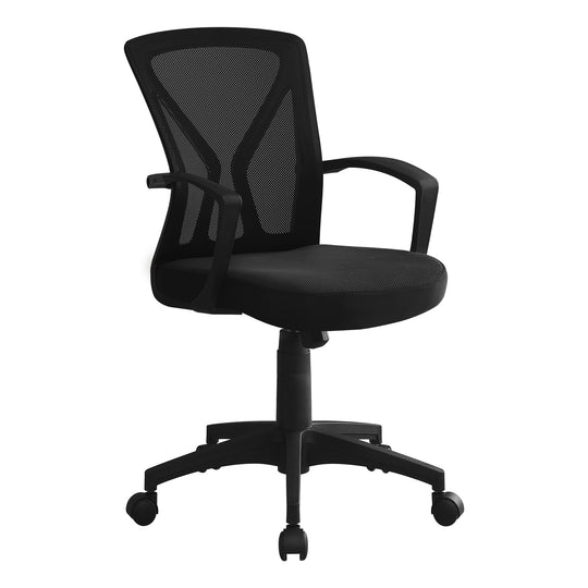 I 7339 Office Chair - Black / Black Base On Castors - Furniture Depot