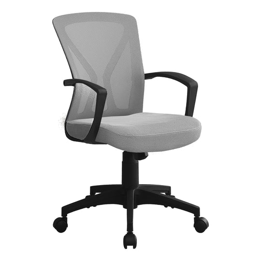 I 7340 Office Chair - Grey / Black Base On Castors - Furniture Depot
