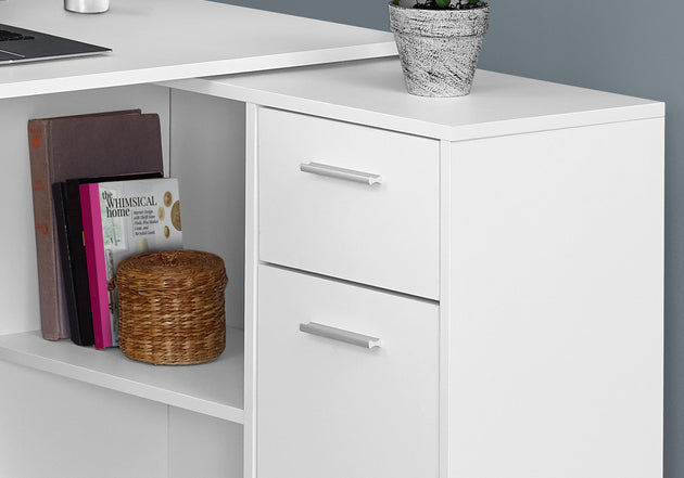 I 7350 Computer Desk - 46"L / White With A Storage Cabinet - Furniture Depot (7881133818104)