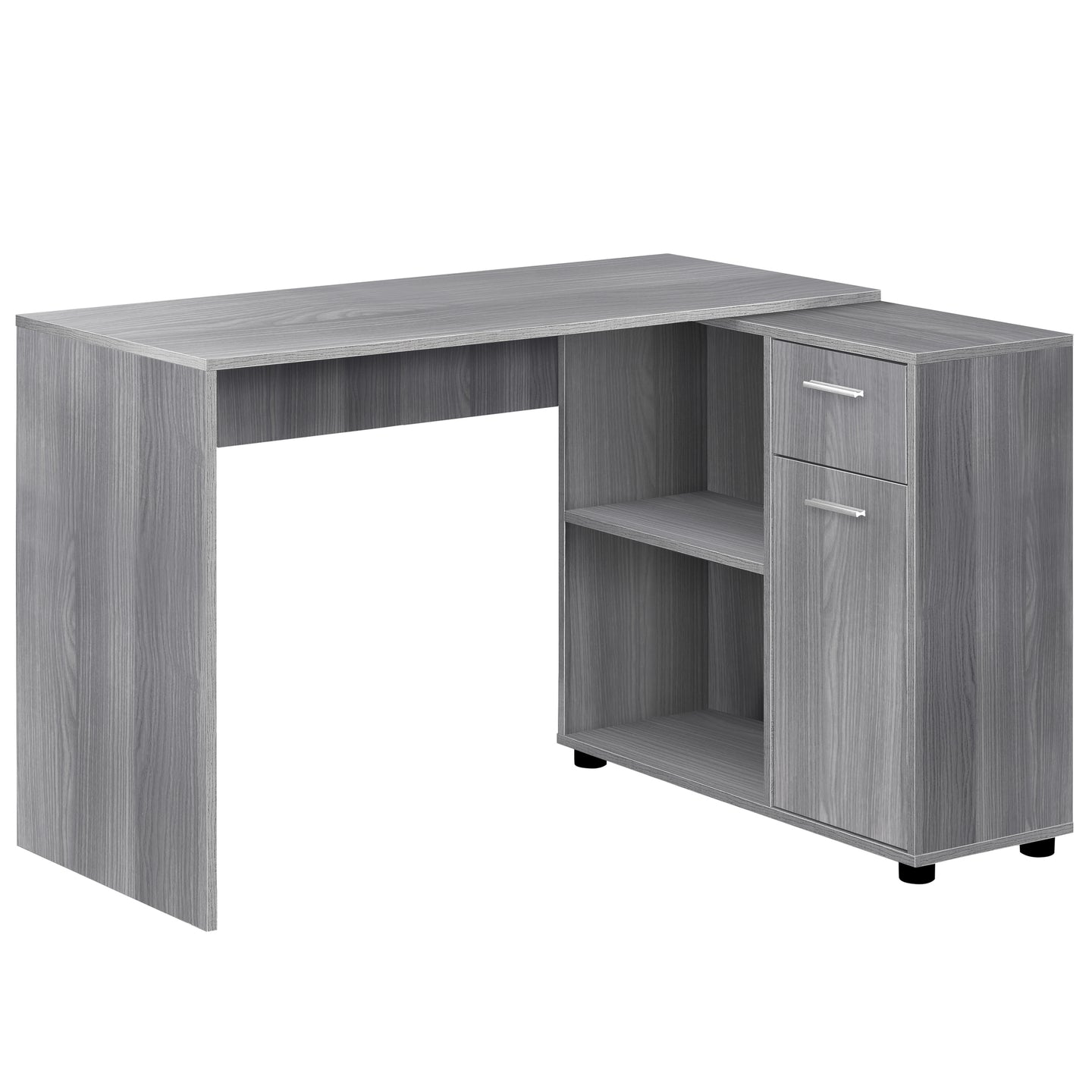 I 7351 Computer Desk - 46"L / Grey With A Storage Cabinet - Furniture Depot (7881133850872)