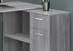 I 7351 Computer Desk - 46"L / Grey With A Storage Cabinet - Furniture Depot (7881133850872)