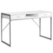 I 7364 Computer Desk - 48"L / White / Silver Metal - Furniture Depot