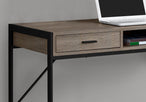 I 7365 Computer Desk - 48"L / Dark Taupe / Black Metal - Furniture Depot
