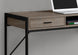 I 7365 Computer Desk - 48"L / Dark Taupe / Black Metal - Furniture Depot