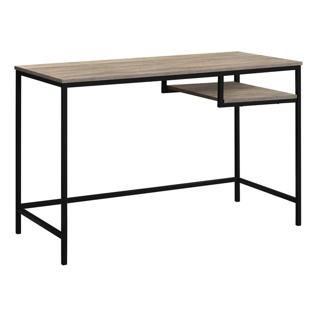 I 7370 Computer Desk - 48"L / Dark Taupe / Black Metal - Furniture Depot