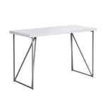 I 7376 Computer Desk - 48"L / White / Silver Metal - Furniture Depot