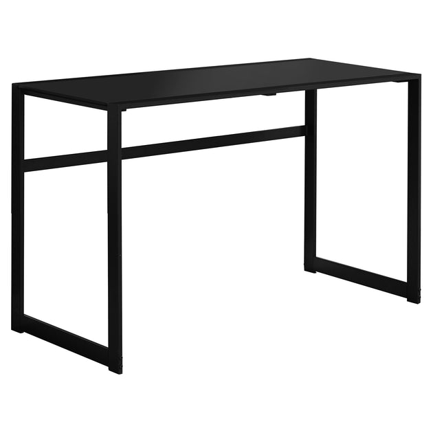 I 7379 Computer Desk - 48"L / Black Metal / Black Tempered Glass - Furniture Depot (7881134309624)