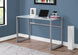 I 7380 Computer Desk - 48"L / Silver Metal/ White Tempered Glass - Furniture Depot
