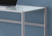 I 7380 Computer Desk - 48"L / Silver Metal/ White Tempered Glass - Furniture Depot