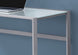 I 7380 Computer Desk - 48"L / Silver Metal/ White Tempered Glass - Furniture Depot