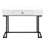 I 7385 Computer Desk - 42"L / White / Black Metal - Furniture Depot