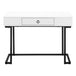 I 7385 Computer Desk - 42"L / White / Black Metal - Furniture Depot