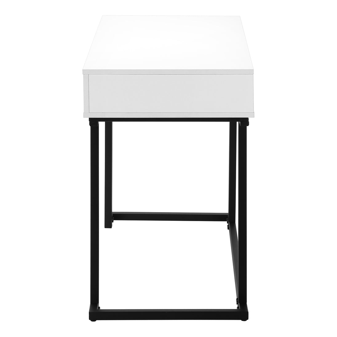 I 7385 Computer Desk - 42"L / White / Black Metal - Furniture Depot