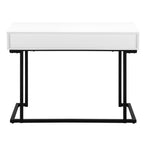 I 7385 Computer Desk - 42"L / White / Black Metal - Furniture Depot