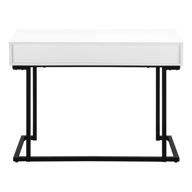 I 7385 Computer Desk - 42"L / White / Black Metal - Furniture Depot