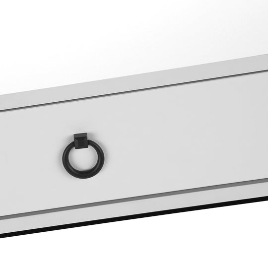 I 7385 Computer Desk - 42"L / White / Black Metal - Furniture Depot