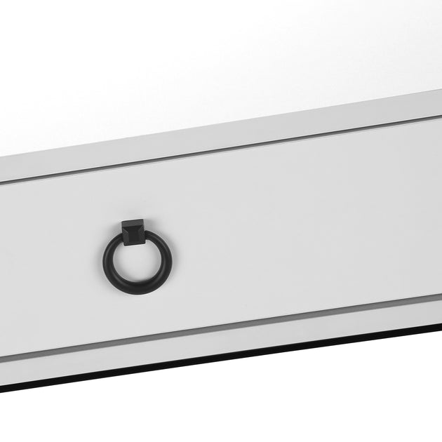 I 7385 Computer Desk - 42"L / White / Black Metal - Furniture Depot