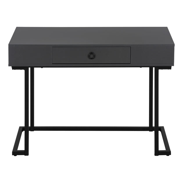 I 7386 Computer Desk - 42"L / Modern Grey / Black Metal - Furniture Depot
