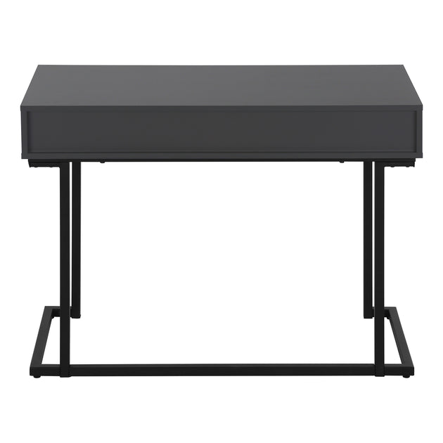 I 7386 Computer Desk - 42"L / Modern Grey / Black Metal - Furniture Depot